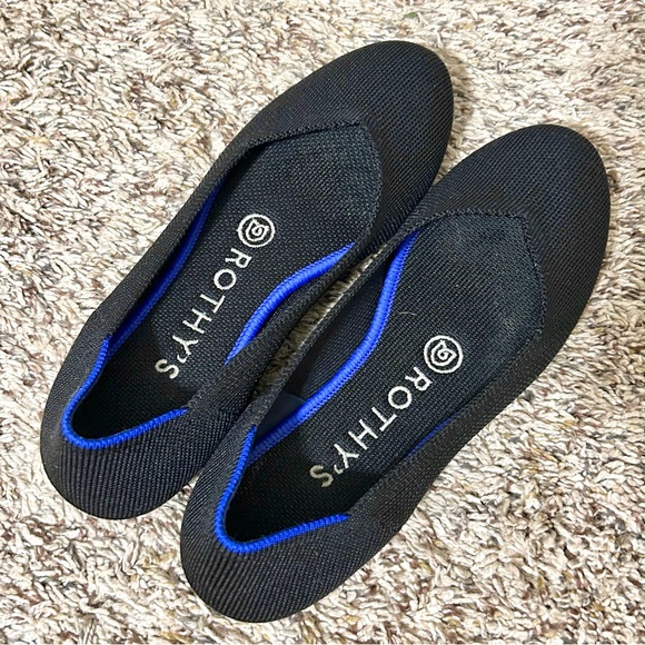 Rothy's Black Solid Ballet Flats Round Toe Size 5.5 - Picture 7 of 8